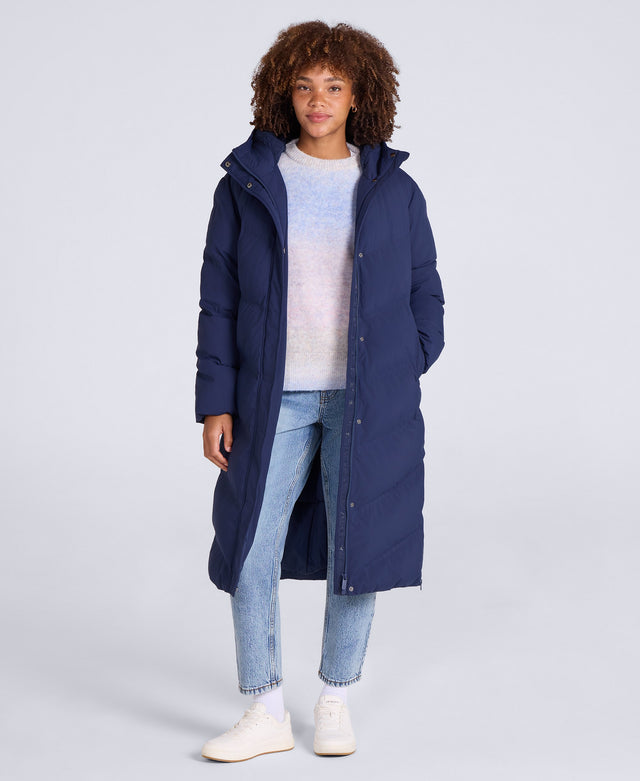 Cocoon Womens Borg Lined Padded Coat - Navy