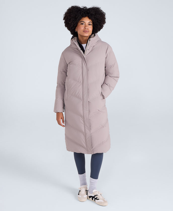 Cocoon Womens Borg Lined Padded Coat - Taupe