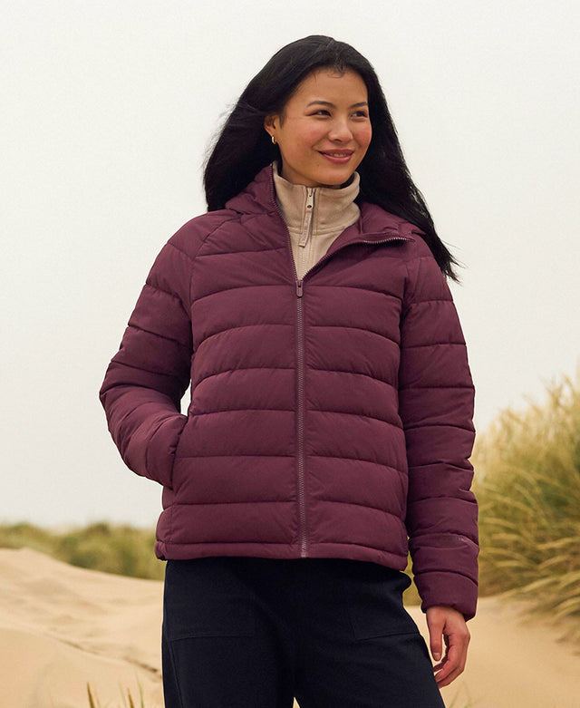 Light Cloud Cosi Hooded Womens Padded Jacket - Burgundy
