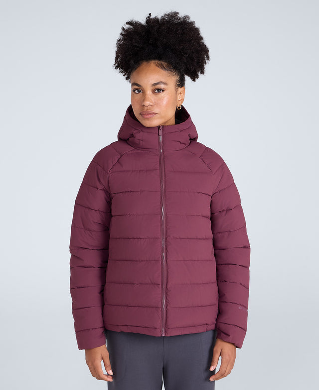 Light Cloud Cosi Hooded Womens Padded Jacket - Burgundy