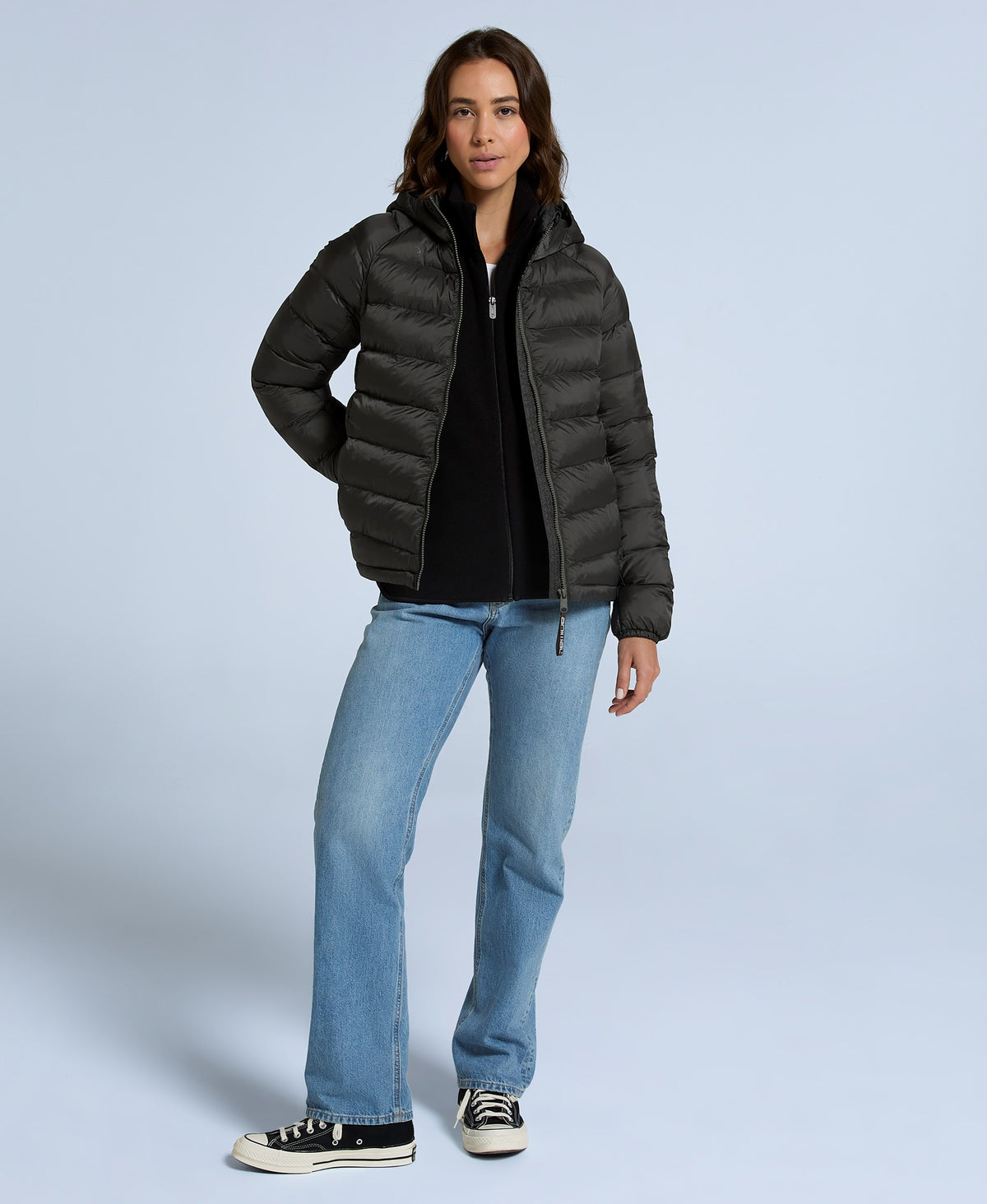 Cloud Womens Hooded Padded Jacket - Dark Khaki