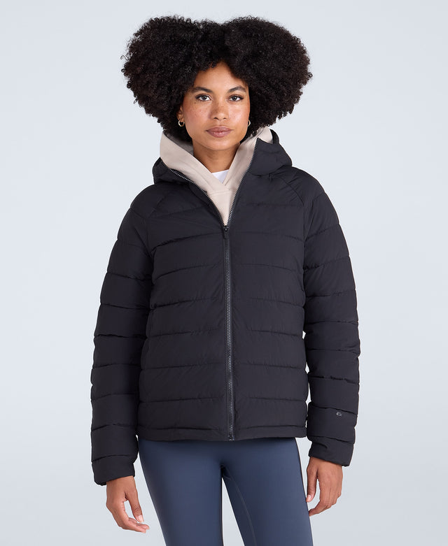 Light Cloud Cosi Hooded Womens Padded Jacket - Jet Black