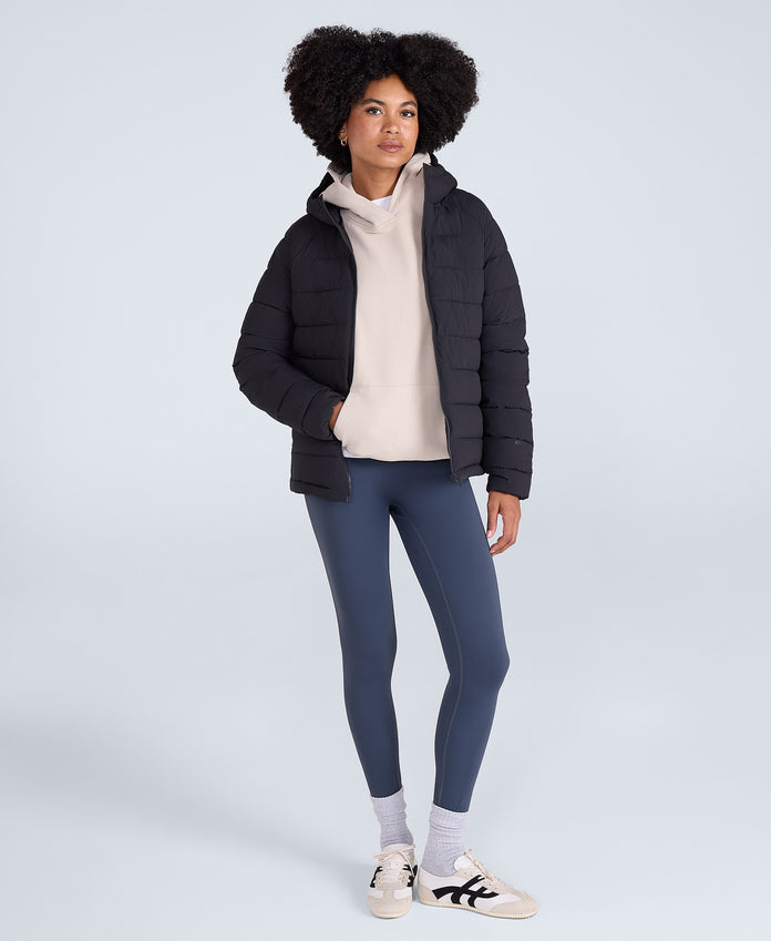 Light Cloud Cosi Hooded Womens Padded Jacket - Jet Black