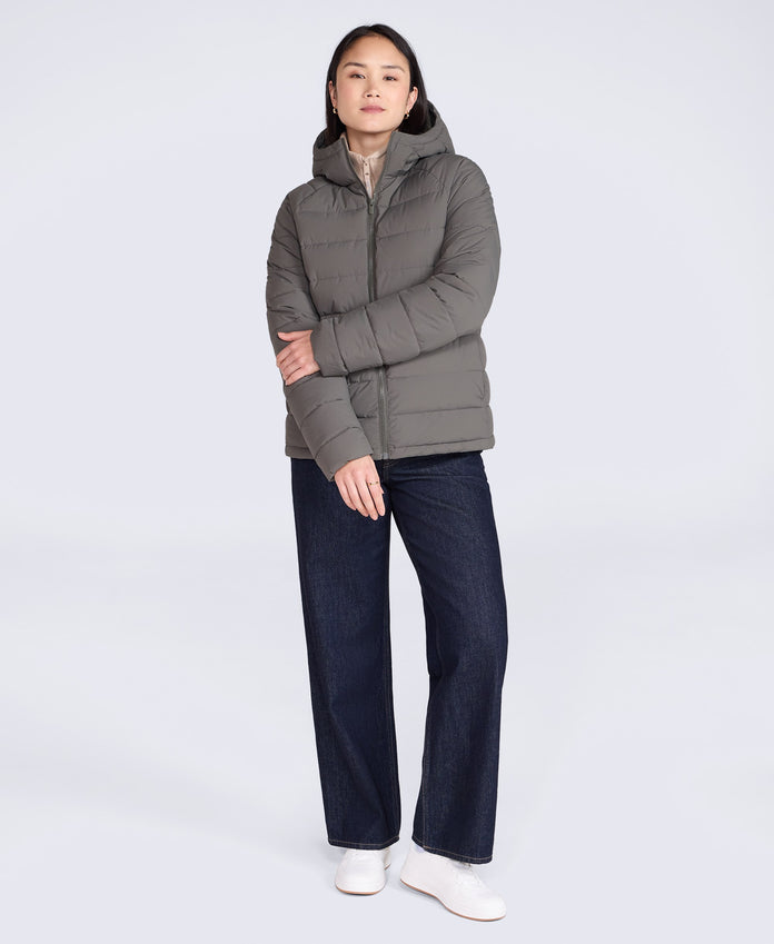Light Cloud Cosi Hooded Womens Padded Jacket - Khaki