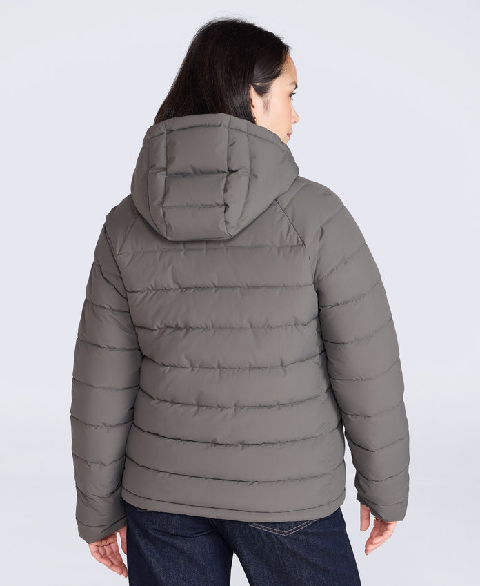 Light Cloud Cosi Hooded Womens Padded Jacket - Khaki