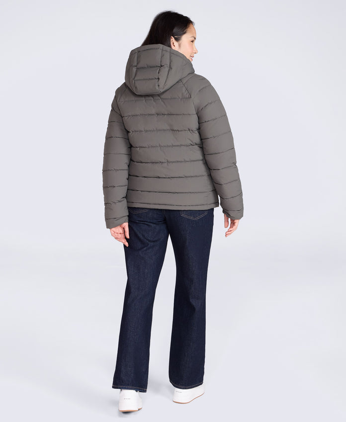Light Cloud Cosi Hooded Womens Padded Jacket - Khaki