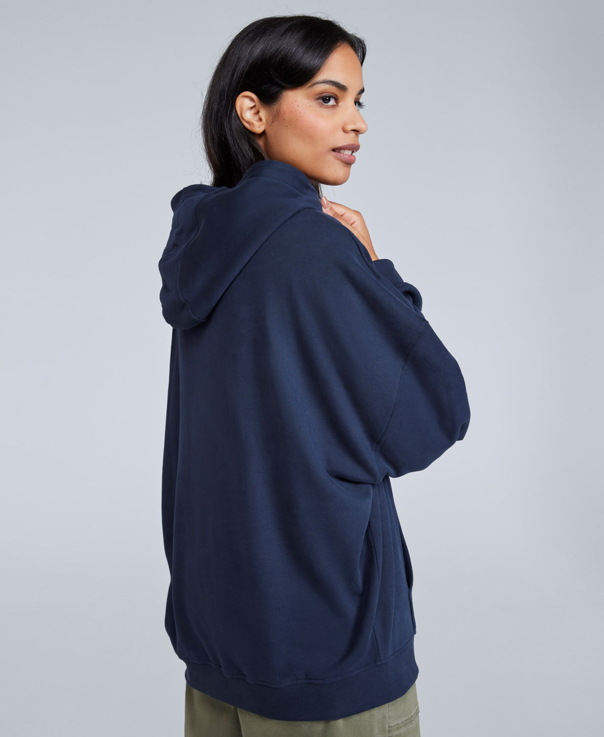 Idol Womens Drop Shoulder Hoodie - Dark Blue