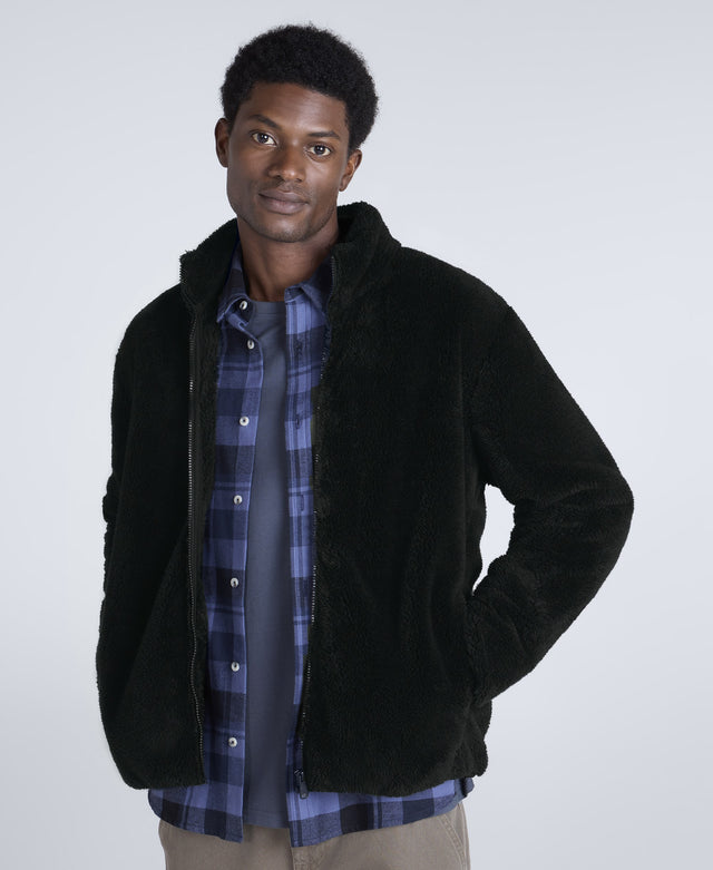 Teddy Mens Fleece Jacket - Jet Black
