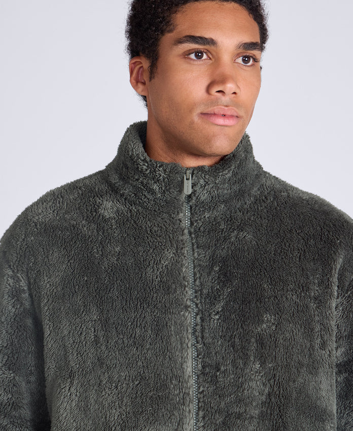 Teddy Mens Fleece Jacket - Khaki