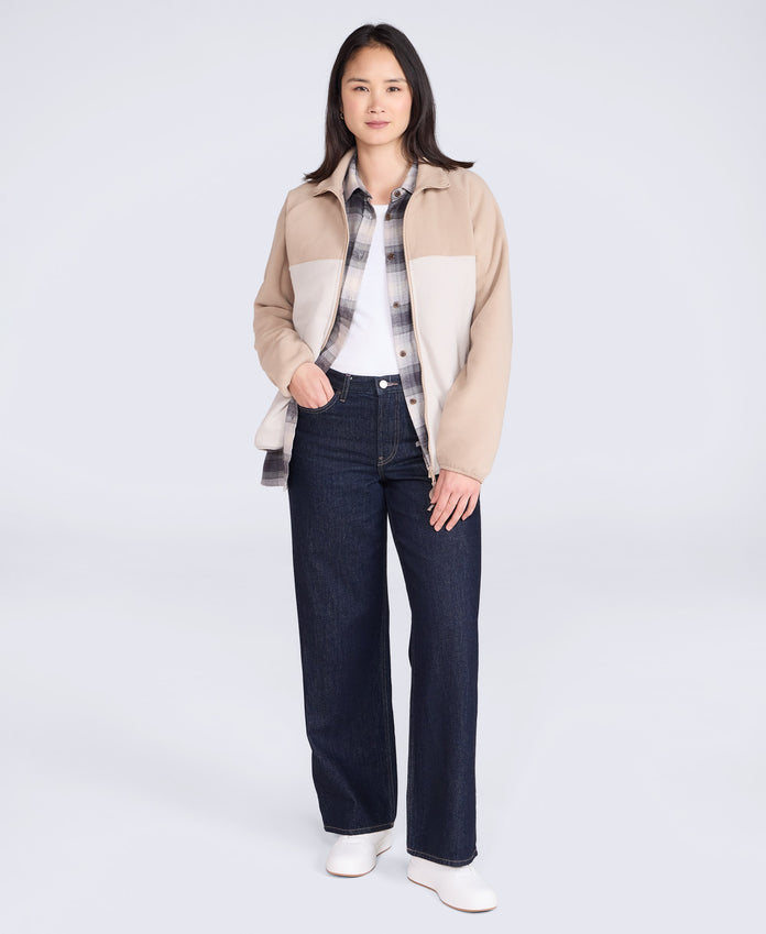 Stockholm Womens Full-Zip Fleece - Beige