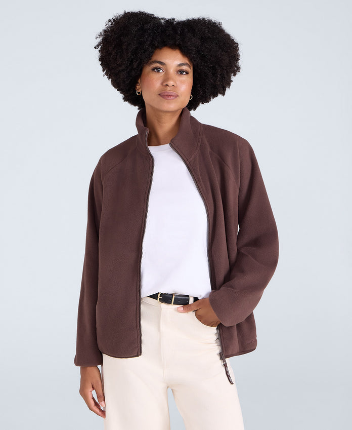 Stockholm Womens Full-Zip Fleece - Brown