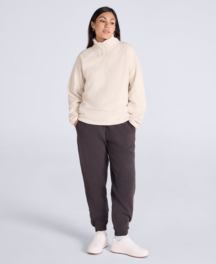 Stockholm Womens Half-Zip Fleece - Cream