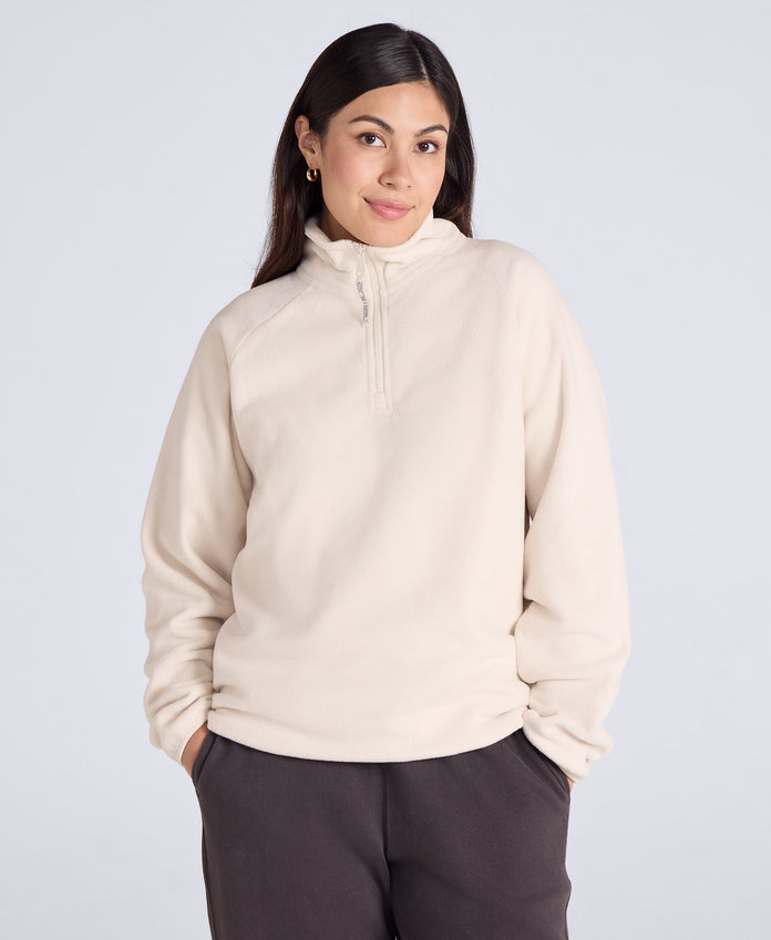 Stockholm Womens Half-Zip Fleece - Cream