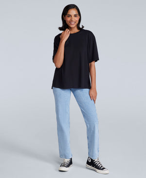 Idol Womens Relaxed Fit T-Shirt - Jet Black