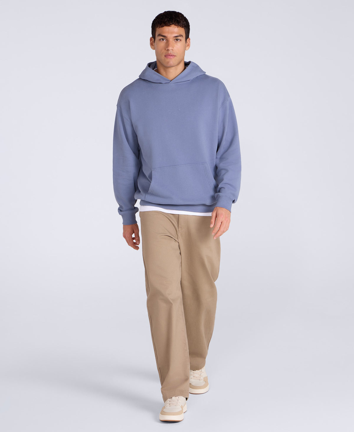 Icon Mens Drop Shoulder Hoodie - Blue