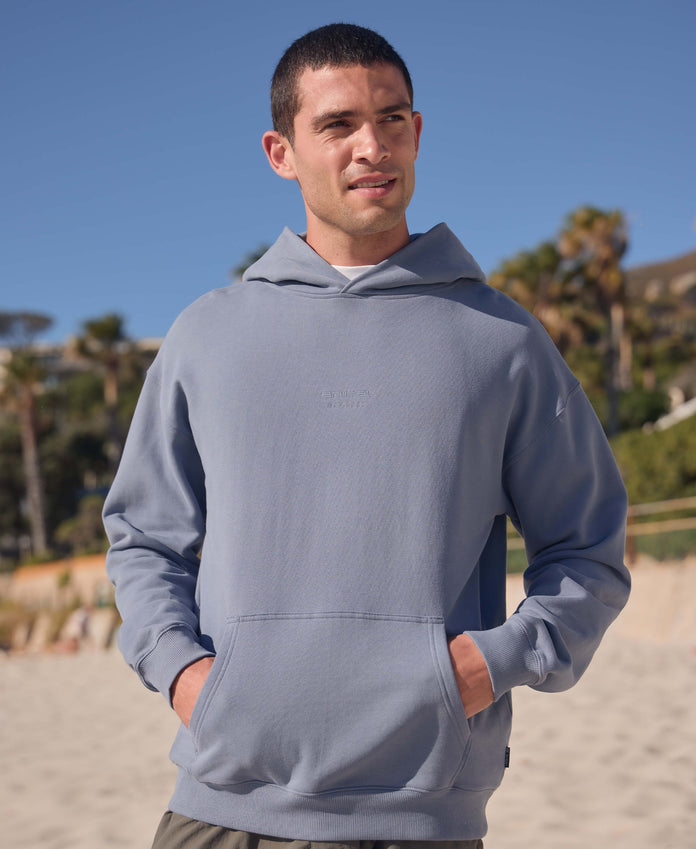 Icon Mens Drop Shoulder Hoodie - Blue
