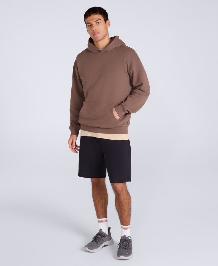 Icon Mens Drop Shoulder Hoodie - Brown