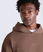 Icon Mens Drop Shoulder Hoodie - Brown