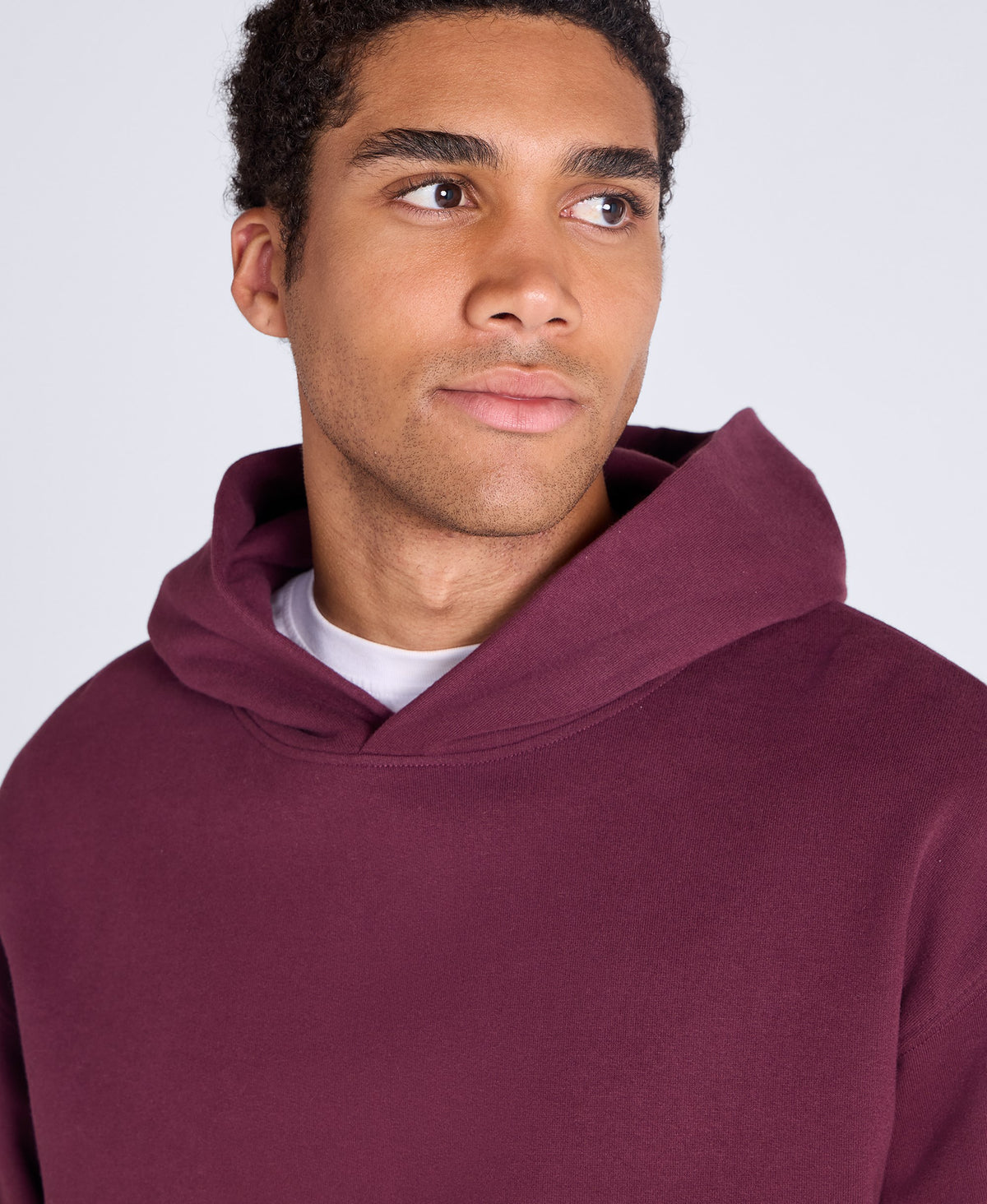 Icon Mens Drop Shoulder Hoodie - Burgundy