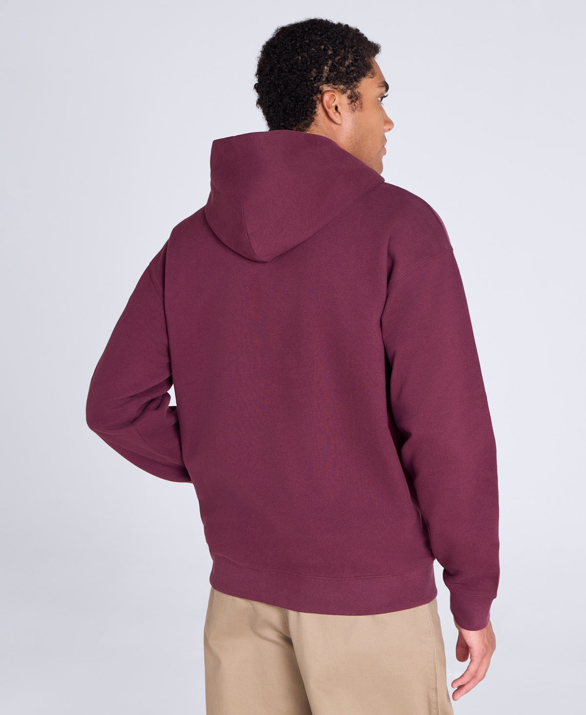 Icon Mens Drop Shoulder Hoodie - Burgundy