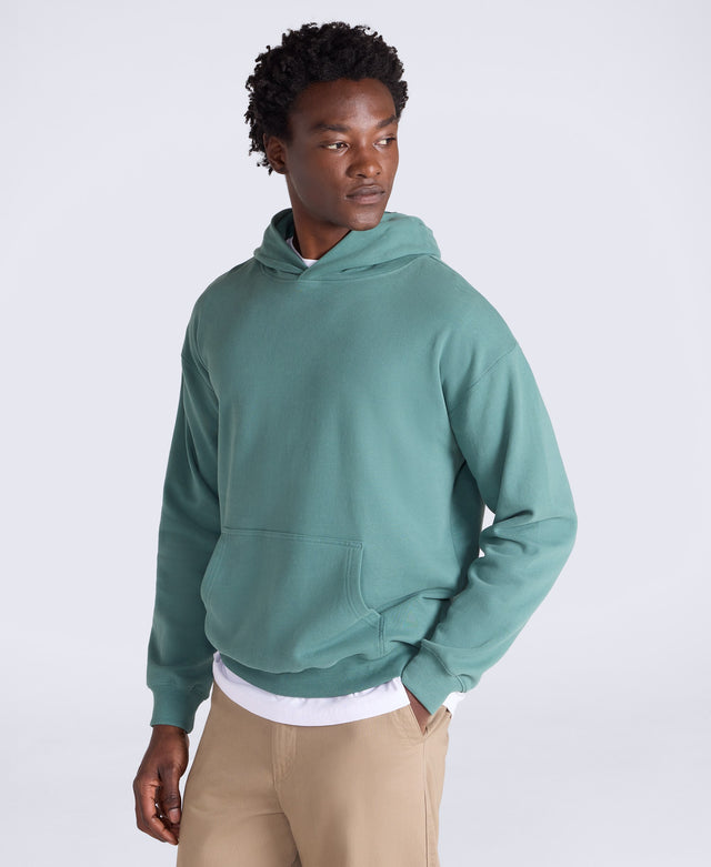 Icon Mens Drop Shoulder Hoodie - Dark Green