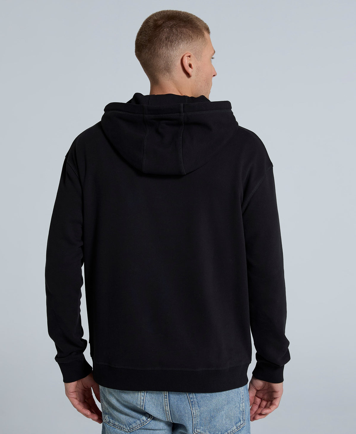 Icon Mens Drop Shoulder Hoodie - Jet Black
