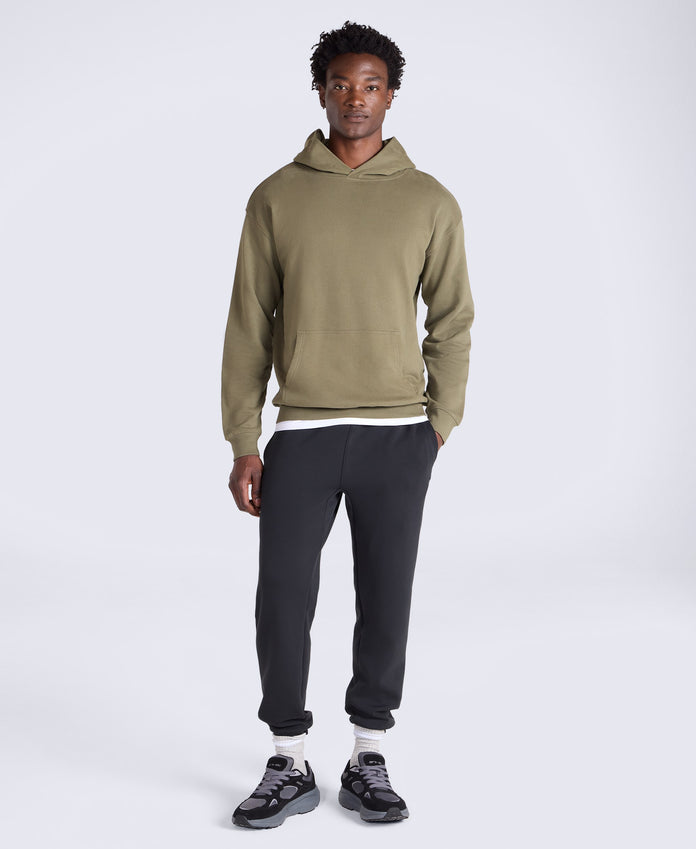 Icon Mens Drop Shoulder Hoodie - Khaki