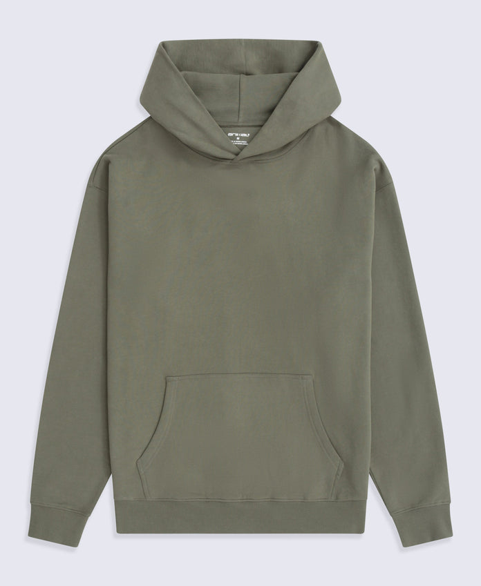 Icon Mens Drop Shoulder Hoodie - Khaki