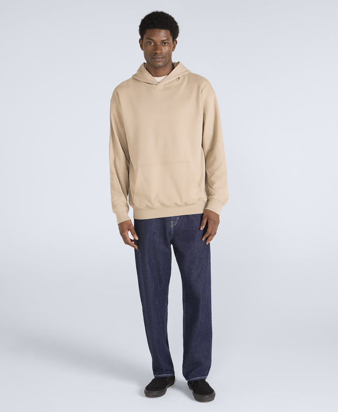 Icon Mens Drop Shoulder Hoodie - Light Beige