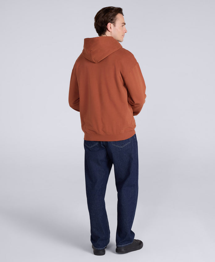 Icon Mens Drop Shoulder Hoodie - Rust