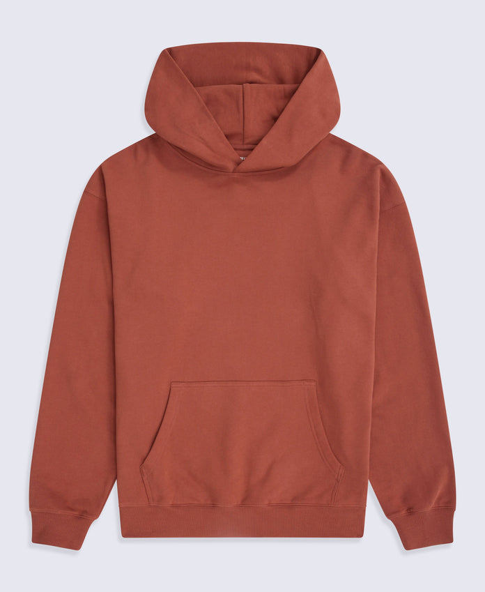Icon Mens Drop Shoulder Hoodie - Rust