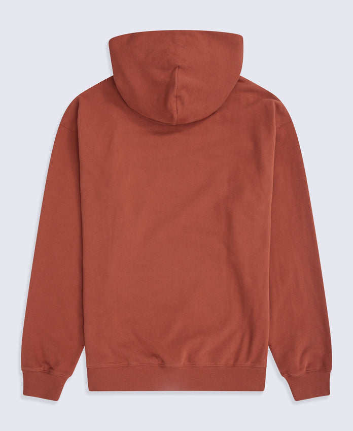 Icon Mens Drop Shoulder Hoodie - Rust