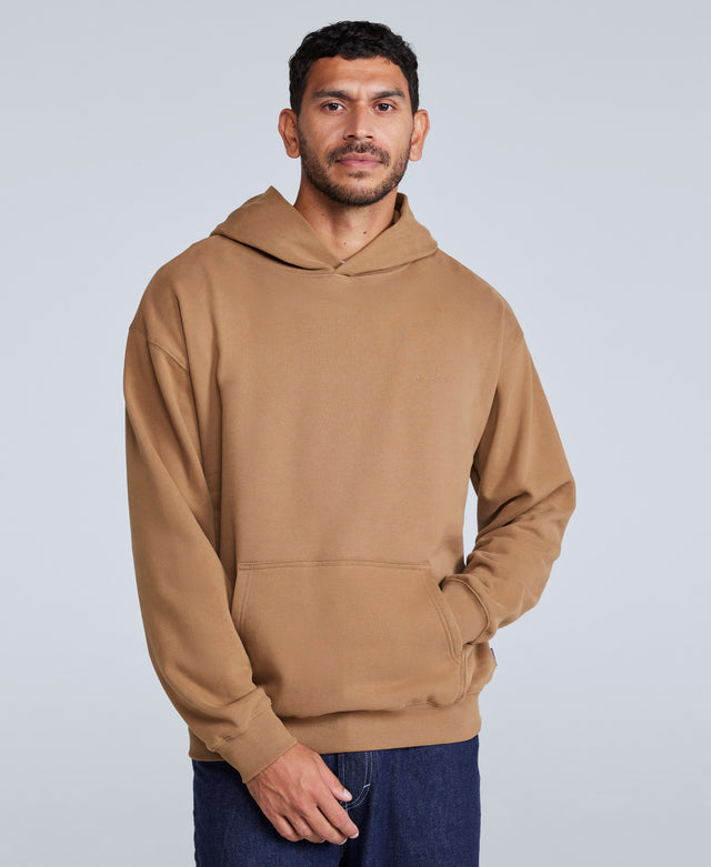 Icon Mens Drop Shoulder Hoodie - Tan