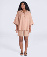 Nova Womens Linen Shirt - Brown
