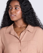 Nova Womens Linen Shirt - Brown