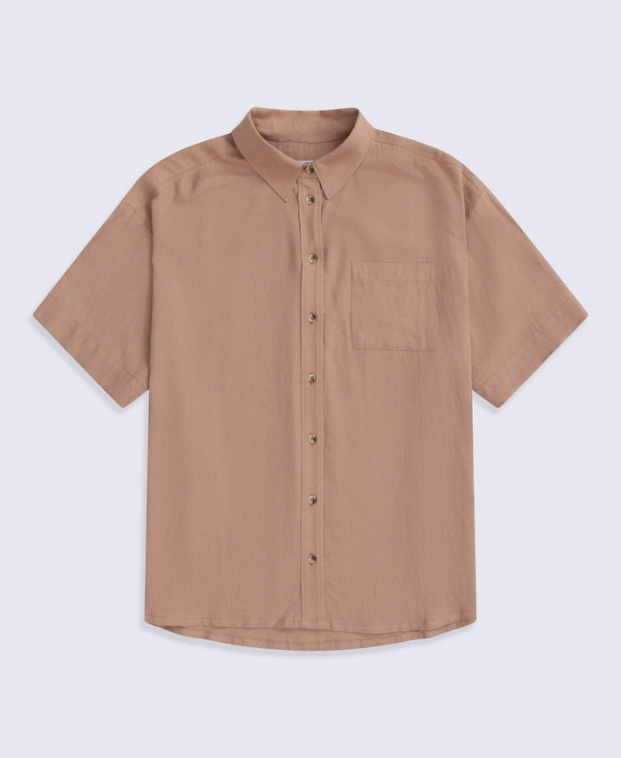 Nova Womens Linen Shirt - Brown