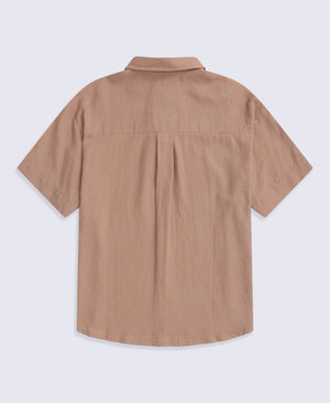 Nova Womens Linen Shirt - Brown