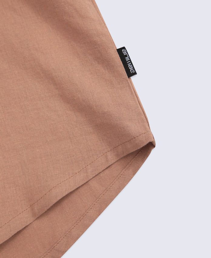 Nova Womens Linen Shirt - Brown