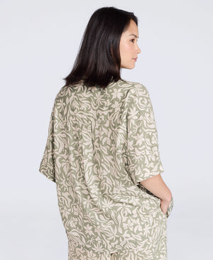 Nova Womens Linen Shirt - Khaki