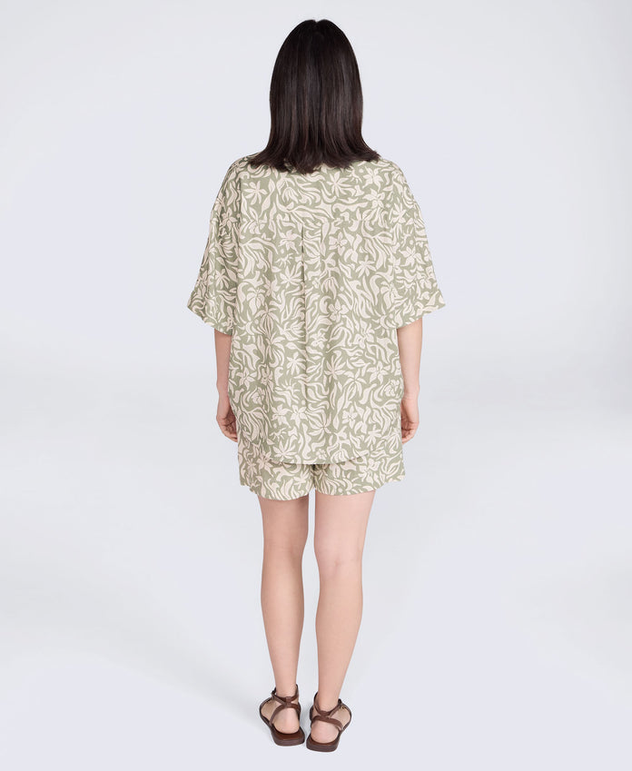 Nova Womens Linen Shirt - Khaki