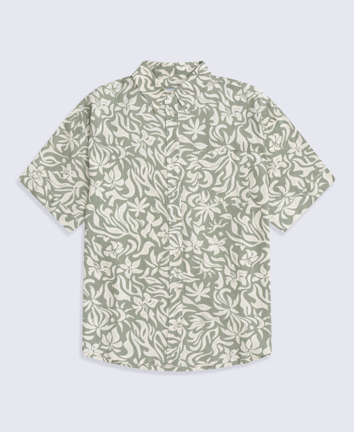 Nova Womens Linen Shirt - Khaki