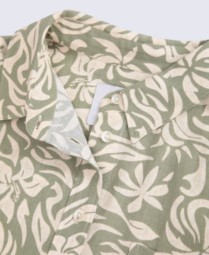Nova Womens Linen Shirt - Khaki