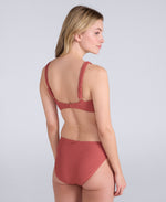 Florence Womens Ribbed Bikini Top - Burgundy