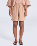 Nova Womens Linen Shorts - Brown