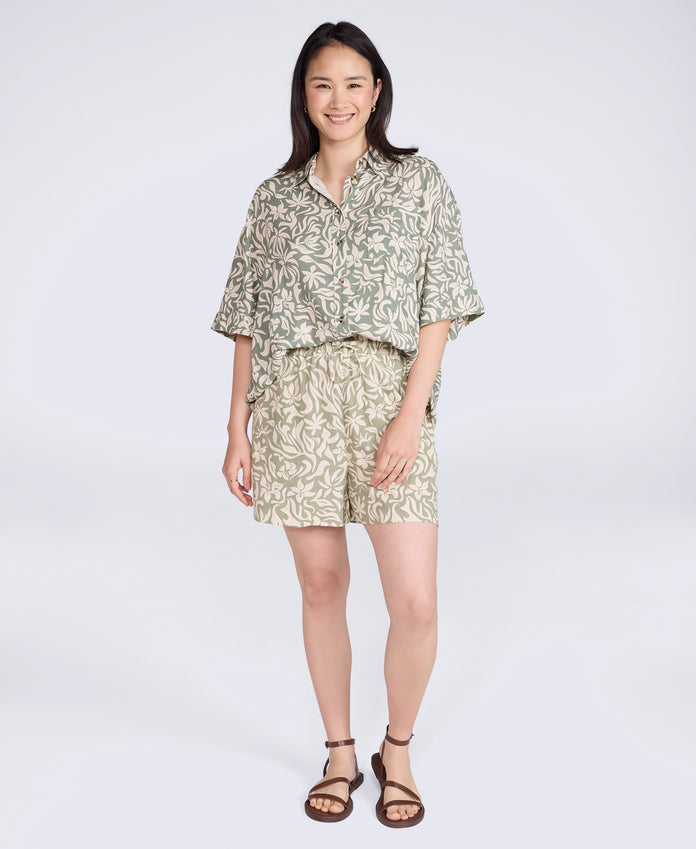 Nova Womens Linen Shorts - Khaki
