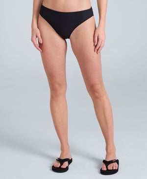 Florence Womens Ribbed Bikini Bottoms - Black