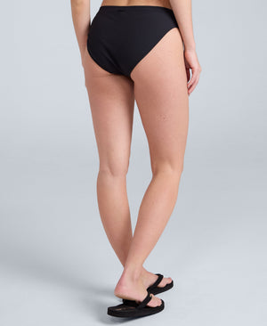 Florence Womens Ribbed Bikini Bottoms - Black