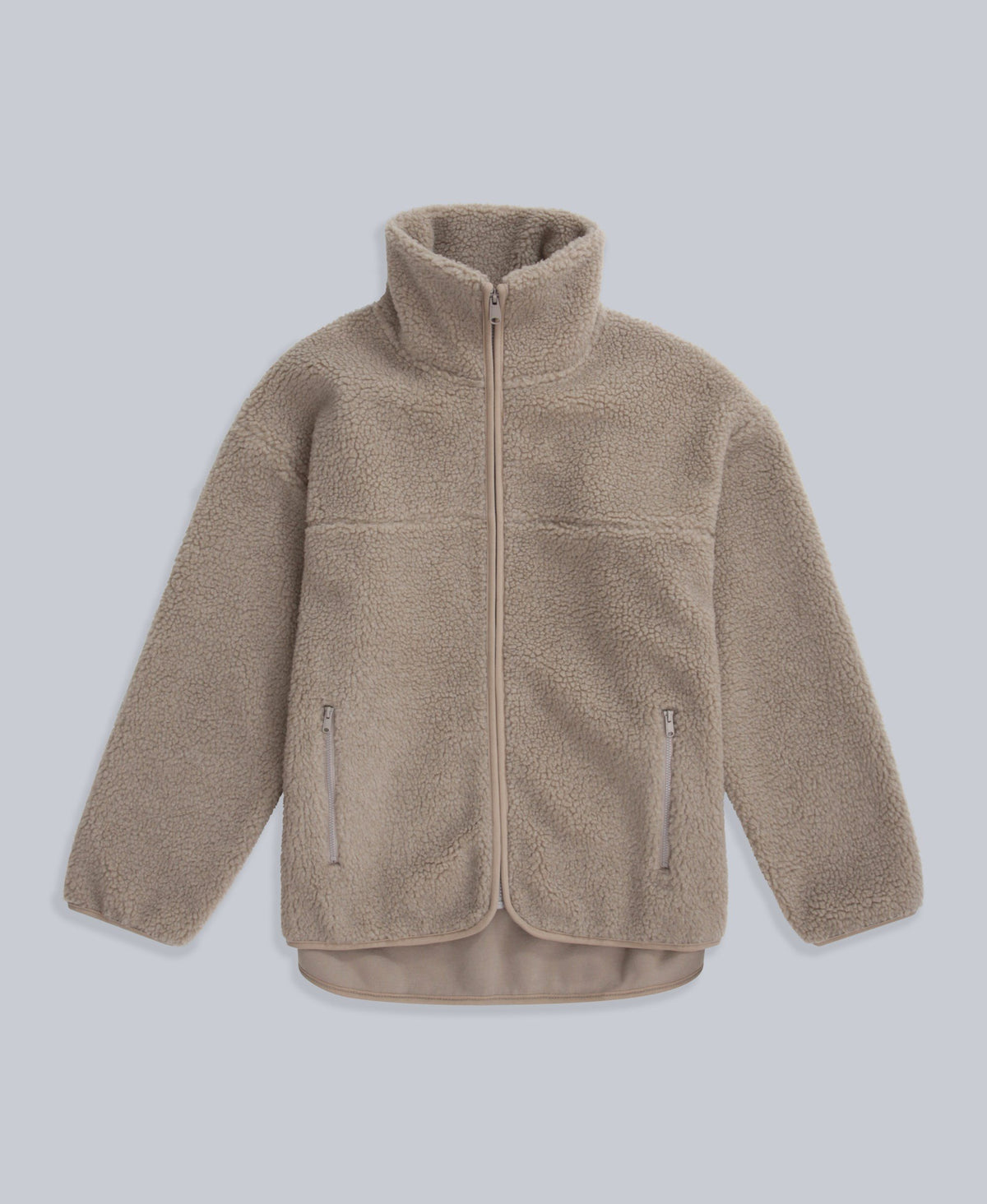 Anna Womens Borg Full Zip Fleece - Beige