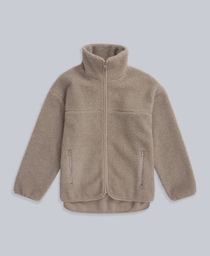 Anna Womens Borg Full Zip Fleece - Beige