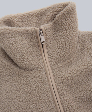 Anna Womens Borg Full Zip Fleece - Beige